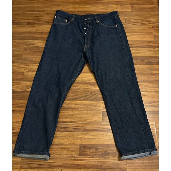 LEVIS 501XX Button Fly Raw Denim Dark Wash Straight Fit Men’s Jeans 40x32”. - Picture 9 of 15